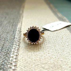 Tahari Ring with Black Stone